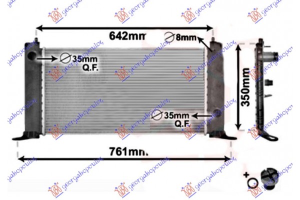 Ψυγειο Νερου 1.2i 16V+/-A/C (58x31) Fiat Stilo 01-06 - 041006300