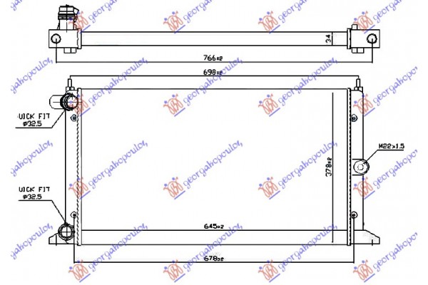 Ψυγειο 1,8-2,0 i-1,9TDi (63,5x36,6) 00- (VALEO CLASSIC) Ford Galaxy 95-06 - 042106335