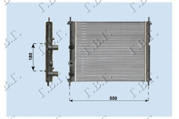 Ψυγειο 1.6i +/- A/C (47.5x41) Τυπου Vale Fiat Multipla 98-04