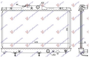 Ψυγειο Νερου 1.4 Βενζινη +/-A/C (630x350)(KOYO) Toyota Corolla (E 11) 00-02 - 043606325