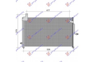 Ψυγειο A/C 0,8 6V - 1,0 8V (50x30,2x2,0) Daewoo Matiz 00-05 - 043706400