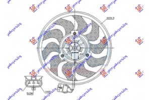 Βεντιλατερ Ψυγειου Νερου (ΜΟΤΕΡ+ΦΤΕΡΩΤΗ) 1.6-2.0 Turbo Βενζινη - 1.3-1.7-1.9 Cdti Πετρελαιο (335mm) (3pins) Opel Astra H 04-10 - 047106465