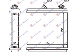 Ψυγειο Καλοριφερ +/-AC (BR) (160x185x32) Opel Astra F 91-94 - 047806520