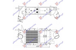 Ψυγειο INTER.2.0-2.2TDI 16V (233x128) Opel Vectra B 96-98 - 048506200