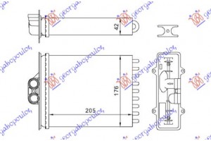 Ψυγειο Καλοριφερ (M) +ΑC (205x176) (ΣΩΛΗΝΕΣ ΔΙΠΛΑ) Opel Vectra B 96-98 - 048506500