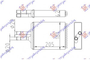 Ψυγειο Καλοριφερ (M) -ΑC (203x175) (ΣΩΛΗΝΕΣ ΧΩΡΙΣΤΑ) Opel Vectra B 96-98 - 048506510