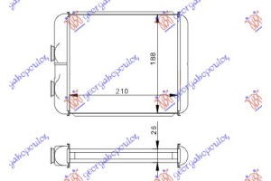 Ψυγειο Καλοριφερ (B) +/-ΑC (210x188) Τυπου Delphi Opel Astra G 98-04 - 048806510