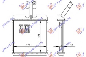 Ψυγειο Καλοριφερ (B) +/-ΑC (175x178) Daewoo Lanos Sdn 97-08 - 049006500