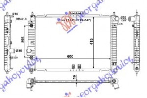Ψυγειο 1.4 16v Βενζινη Αυτοματο (600x410) Daewoo KALOS-AVEO (T200) SDN-L/B 03-05 - 049506320