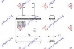 Ψυγειο Καλοριφερ (B) +/-ΑC (152x178) Daewoo Matiz 98-00 - 049606500
