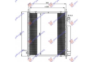 Ψυγειο A/C 1.2-1.4 Βενζινη (325x395x16) -04 Honda Jazz 01-08 - 049906400