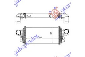 Ψυγειο Intercooler 4.0 (420-450CDi) Πετρελαιο (550x280x64) (ΠΑΡΟΧΕΣ Σφυκτηρα Φ76) Mercedes Gl (X164) 06-12 - 527106200