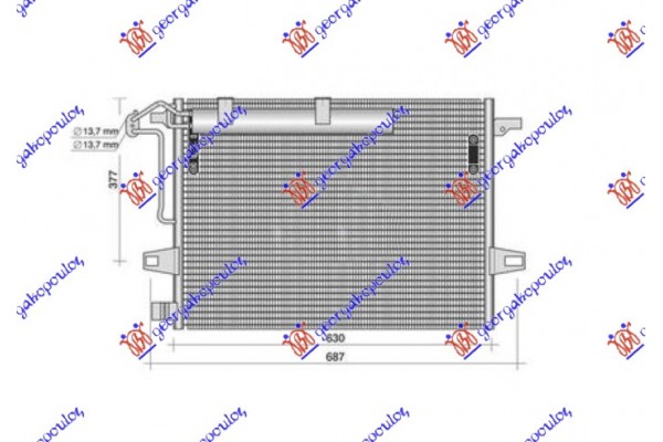 Ψυγειο A/C 4.0 (420 - 450 CDI) Πετρελαιο (587x640x16) Mercedes Ml (W164) 05-11 - 052806410