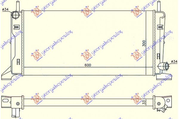 Ψυγειο 1,4-1,6XR3(60,3x29,8) Ford Escort IV 86-88