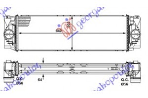 Ψυγειο Intercooler 2.0 Tdiπετρελαιο (640x200x64) Κολαρα Κουμπωτα Vw Crafter 06-17 - 094506210