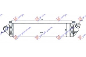 Ψυγειο Intercooler 1.6-2.0 D Πετρελαιο (655x160x40) (Φ50) Volvo S40 04-07 - 054206200