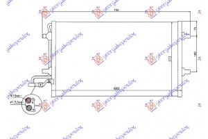 Ψυγειο A/C ΒΕΝ/ΠΕΤΡ. (59x38) PAK. 15.4MM Volvo S40 04-07 - 054206410