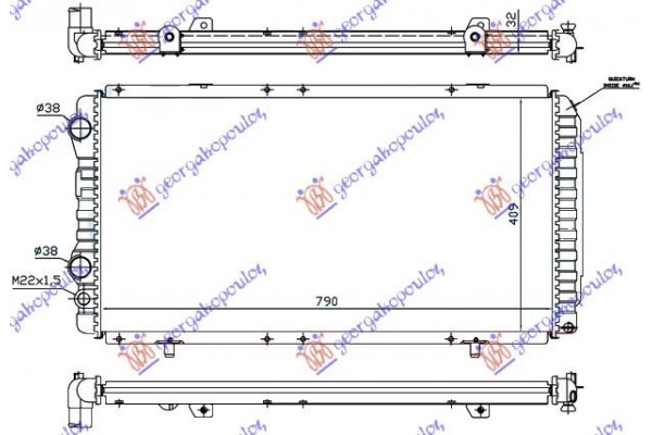 Ψυγειο ΒΕΝΖ/DIES +/-A/C (79x41.4x3.2) Citroen Jumper 94-02