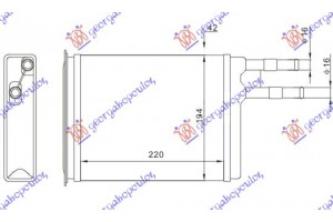 Ψυγειο Καλοριφερ (M) +/-ΑC (220x194) Tyπου Delphi Citroen Jumper 94-02 - 054406500