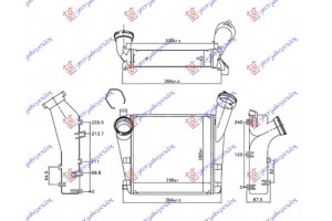 Ψυγειο Intercooler 4.8 TURBO-S (288x280x62) All Aluminium (Φ66/53) ΒΙΔΩΤΟ/ΣΥΡΜΑΤΙΝΗ Ασφαλεια Δεξια Porsche Cayenne 03-10 - 056106211
