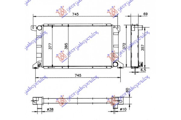 Ψυγειο 2,5 Td (60x33,5) Ford Transit 92-95 - 056206310