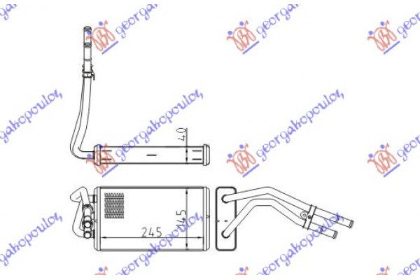 Ψυγειο Καλοριφερ (B) +ΑC (245x152) Ford Transit 95-00 - 056406500