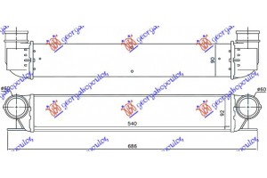Ψυγειο INTERC. 2,0-2,5-3,0 Πετρ (540x97x Bmw Series 5 (E39) 96-02 - 058206210