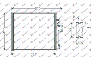 Ψυγειο A/C Βενζ -2,5TD -97 (46x42,7) Bmw Series 5 (E39) 96-02 - 058206400