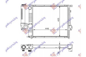 Ψυγειο Νερου Για Ολα Βενζινη Μηχανικο +AC (440x440x32) (BRAZED) Bmw Series 3 (E36) Sdn 90-98 - 058906345