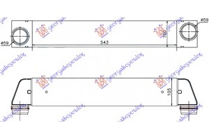 Ψυγειο Intercooler 2.0-2.5-3.0 (520D-525D-530D) Πετρελαιο (543x100x105) Bmw Series 5 (E60/61) 03-10 - 059006200