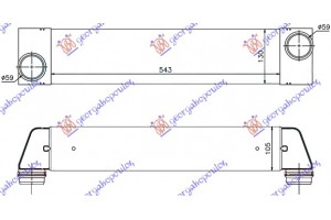 Ψυγειο INTERC. 3,0-3,5 Td (540x127x105) Bmw Series 5 (E60/61) 03-10 - 059006210