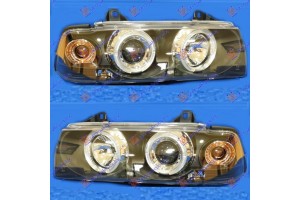 Φανος ΕΜΠ.(ΣΕΤ)LEXUS/MEΦΛΑΣ Μαυρο Bmw Series 3 (E36) COUPE/CABRIO 90-98