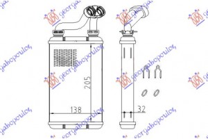 Ψυγειο Καλοριφερ (B) +ΑC (205x145) Bmw Series 3 (E36) Compact 94-98 - 059306510