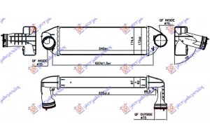 Ψυγειο Intercooler 3.0 sd/xDrive (540x172x67) Bmw X3 (E83) 07-11 - 059406200