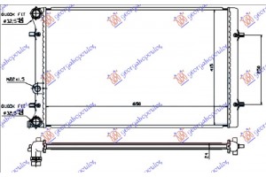 Ψυγειο Νερου ΒΕΝΖΙΝΗ/ΠΕΤΡΕΛΑΙΟ ΜΗΧΑΝΙΚΟ/ΑΥΤΟΜΑΤΟ +/-Α/C (650x415x25) (MAHLE BEHR) Seat Toledo 99-04 - 015206325