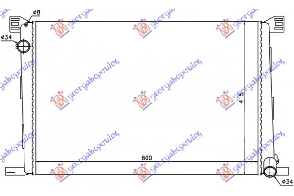 Ψυγειο 1.4-1.6i16V Βεν +/-AC (60x42) (MAHLE Behr Premium LINE) Mini Clubman (R55) 06-10 - 696806305