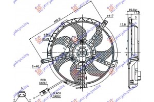Βεντιλατερ Ψυγειου Κομπλε (2 ΑΚΙΔ) Mini COOPER/ONE (R56) 06-11 - 060306440