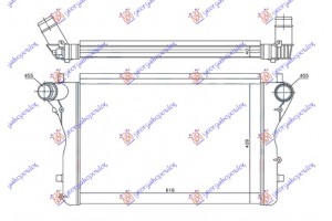 Ψυγειο Intercooler 2.0 (S3) (610x410x40) Φ55 Ολο Αλουμινιο Audi A3 03-08 - 062806230