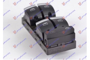 Διακοπτης ΠΑΡΑΘ. (Χρώμιο/Μαύρο) (Τετραπλός)(10pin) Αριστερα Audi A3 03-08 - 062807174