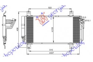 Ψυγειο A/C ΒΕΝΖΙΝΗ-ΠΕΤΡΕΛΑΙΟ (640x320x16) Mazda 6 08-13 - 063206400