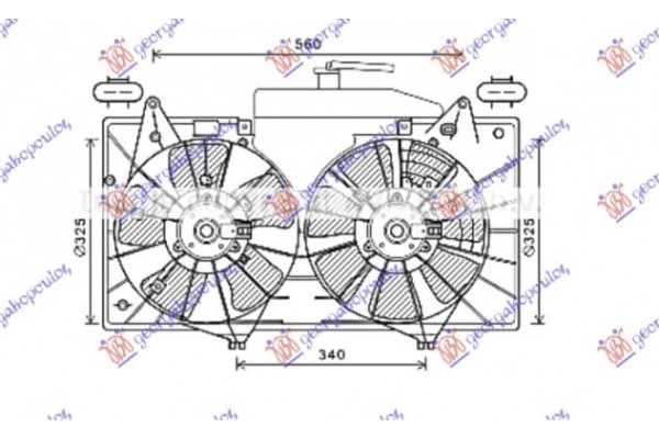 Βεντιλατερ Ψυγειου Κομπλε (ΔΙΠΛΟ) 2.0 Βενζινη Αυτοματο (320/320mm) (4+4 pins) Mazda 6 08-13 - 063206470