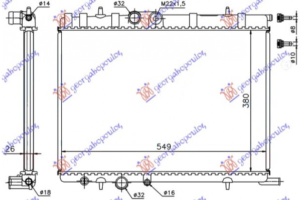 Ψυγειο 1.8-2.0i16V-2.0HDi(38x56x2.7)+/-A Citroen Xsara Picasso 99-07 - 064006300