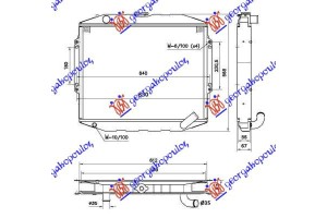 Ψυγeio 2,5TDi M/A+/-A/C(45x59,8x5,3)ΧΑΛK Mitsubishi Pajero 96-01 - 064206325