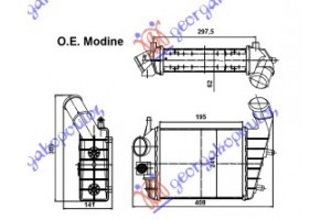Ψυγειο INTERC. 1,9-2,4 JTD(240x195x62) Alfa Romeo 156 03-05 - 034406200