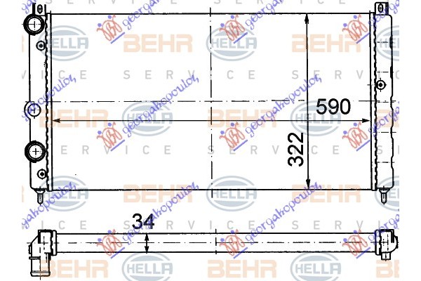 Ψυγειο 1.6i 8V-1,9D (59x32) (MAHLE BEHR) Skoda Felicia COMBI-S.W 94-01 - 064606315