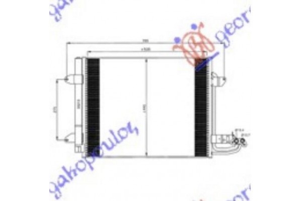 Ψυγειο A/C Βενζινη - Πετρελαιο (540x450x16) (KOYO) Vw Caddy 04-10 - 065906415