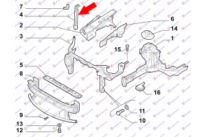 Δεξια Φανοστατης Εμπρος Μεταλλικος Fiat Bravo 07-14