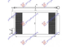 Ψυγειο A/C ΒΕΝΖ-ΠΕΤΡ (62,7x29,5) Fiat Bravo 07-14 - 066906410