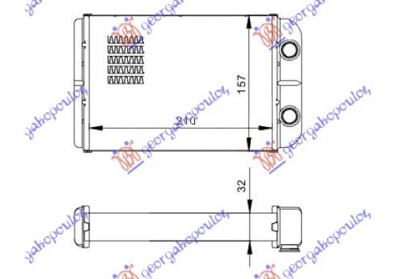 Ψυγειο Καλοριφερ (B) +/-ΑC (220x156) Tyπου Denso Fiat Bravo 07-14 - 066906500