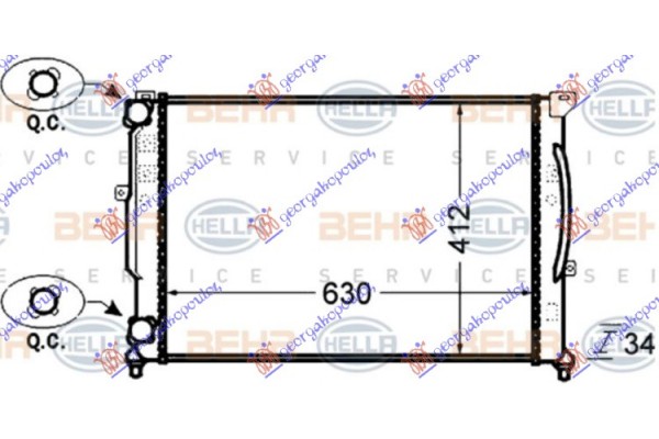 Ψυγeio BZ/DS-1.9TDi ΜΗΧ.+/-AC(63x41) (MAHLE BEHR) Skoda Superb 01-08 - 044506340
